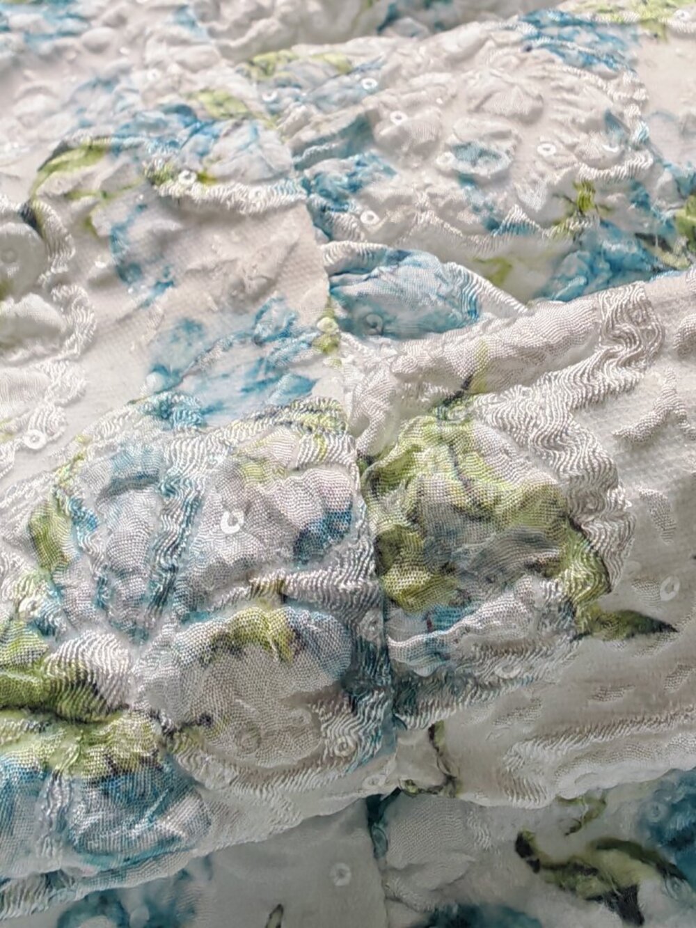 Altar’d State Blue Floral Shimmer Jacquard Tie Strap Mini Dress Cottagecore Size - Picture 9 of 16